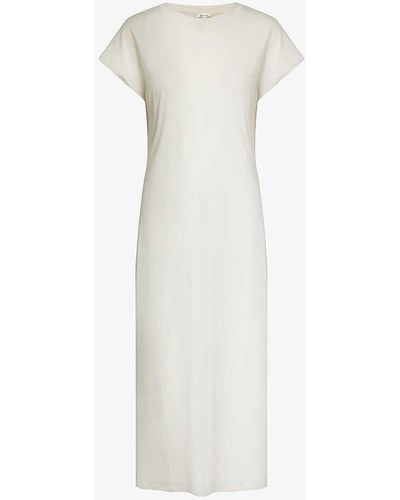 Skin Carson Short-sleeved Organic-cotton Night Dress - White