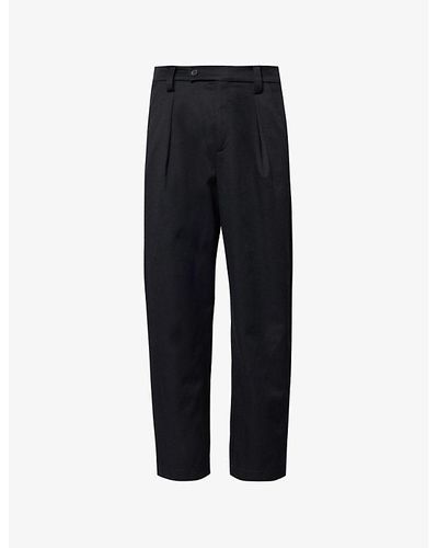 A.P.C. Renato Tapered-leg Wool And Cotton-blend Pants - Black