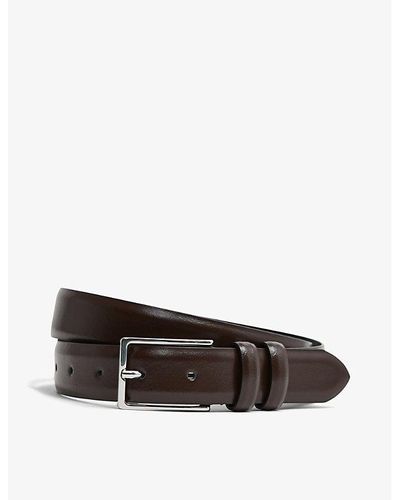 Reiss Dante Adjustable-buckle Leather Belt - Brown