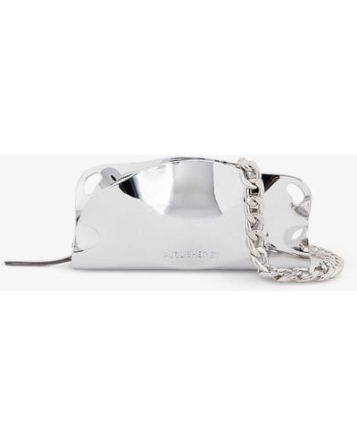 PUBLISHED BY Mayzie Leather Clutch Bag - White