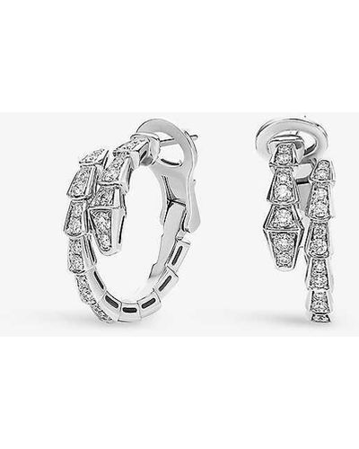 BVLGARI Serpenti Viper 18ct White-gold And 0.75ct Diamond Earrings