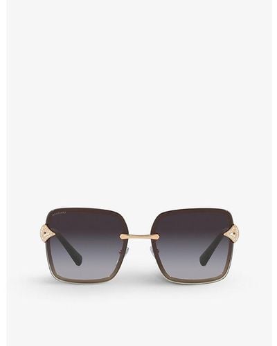 BVLGARI Bv6167b Square-frame Acetate Sunglasses - Gray