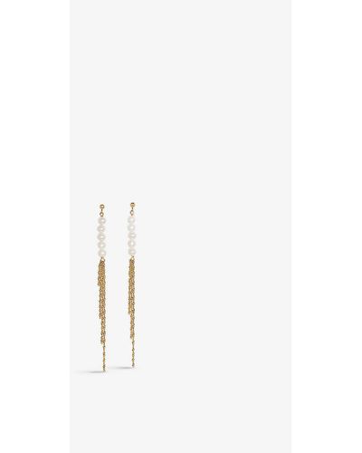 The Alkemistry Poppy Finch 14ct Yellow-gold And Freshwater Pearl Tassel Earrings - Metallic