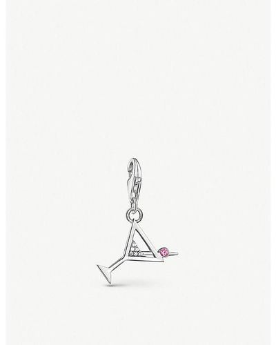Thomas Sabo Cocktail Sterling-silver, Glass And Zirconia Charm Pendant - White