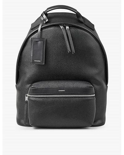 Sandro Padded Shoulder-strap Coated-canvas Backpack - Black