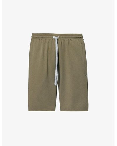BOSS Brand-embroidered Stretch-cotton Short - Green
