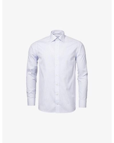 Eton Business Point-collar Regular-fit Cotton-poplin Shirt - Blue