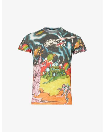 ERL All-over Graphic-print Slim-fit Cotton-jersey T-shirt X - Multicolor