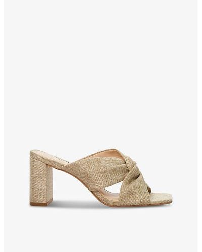 Dune Tural-canvas Maizing Twist-knot Woven Heeled Mules - Natural
