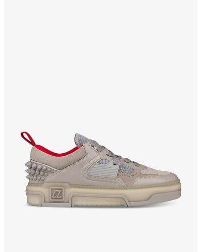 Christian Louboutin Astroloubi Leather Low-top Trainers - Grey
