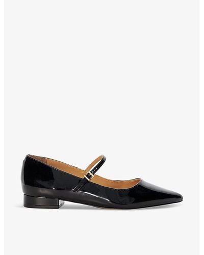 Dune Hastas Pointed Patent Faux-leather Mary-jane Courts - Black
