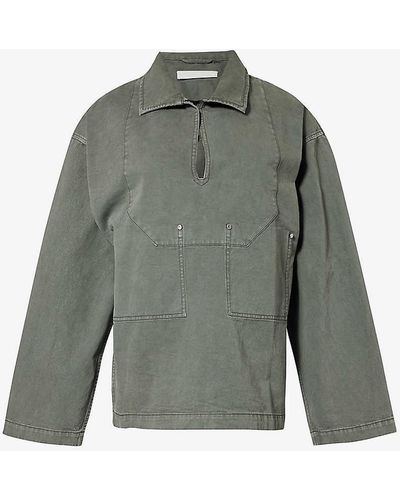 Dion Lee Rivet Cut-out Denim Shirt - Grey