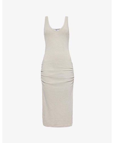 James Perse Skinny Slim-fit Cotton-blend Midi Dress - White