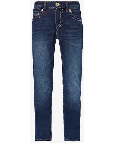 True Religion Rocco No Flap Mid-rise Slim-fit Jeans - Blue