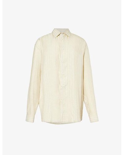 LeKasha Striped Relaxed-fit Silk Shirt - Natural