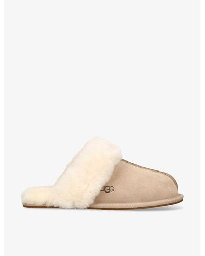UGG Scuffette Ii Brand-debossed Suede Slippers - Natural