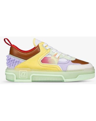 Christian Louboutin Astroloubi Leather Low-top Trainers - Yellow