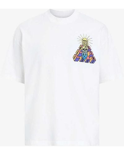 AllSaints Plateau Graphic Logo-print Organic-cotton T-shirt - White