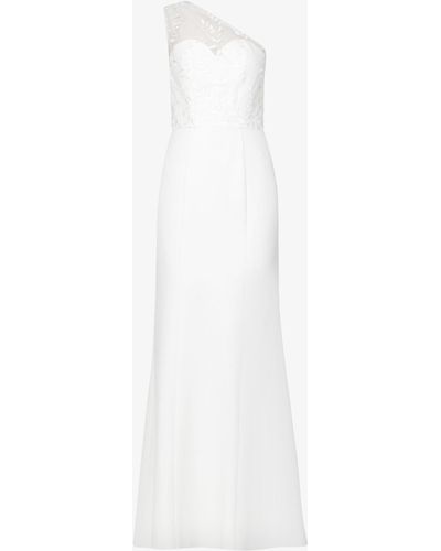Chi Chi London One-shoulder Woven Wedding Gown - White