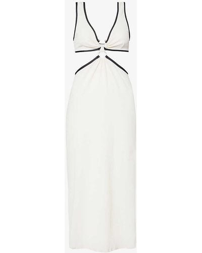 Seafolly Beach Bound Two-tone Cover-up Midi Dress - White