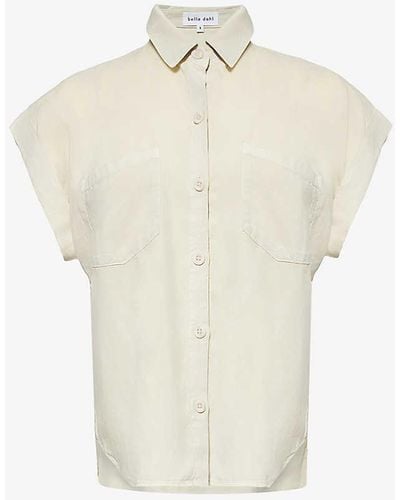 Bella Dahl Patch-pocket Short-sleeve Relaxed-fit Woven Shirt - White