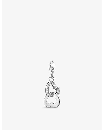 Thomas Sabo Hearts Sterling-silver And Cubic Zirconia Pendant Charm - White