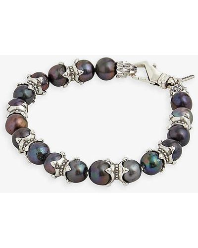 Emanuele Bicocchi Claws Sterling-silver And Fresh-water Pearl Bracelet - Metallic