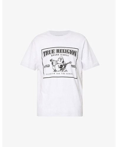 True Religion Mineral Branded-print Cotton-jersey T-shirt - White