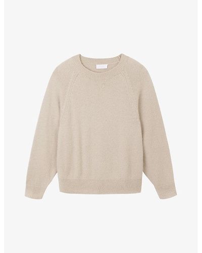 The White Company Relaxed-fit Round-neck Alpaca And Wool-blend Sweater - Natural