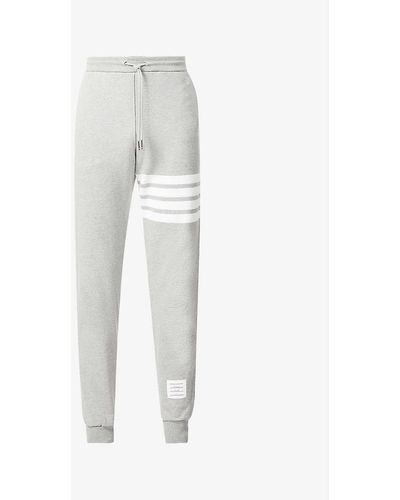 Thom Browne Four-bar Slim-fit Cotton jogging Bottom - Grey