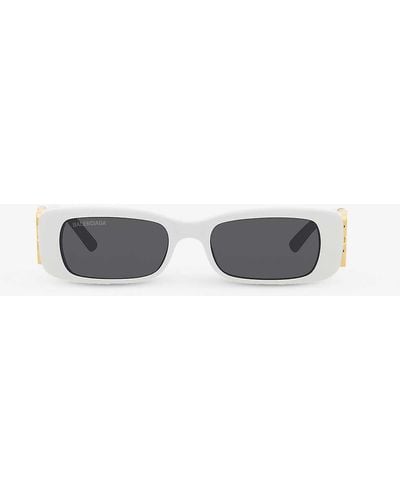 Balenciaga Bb0096s Rectangular-frame Acetate Sunglasses - Multicolour