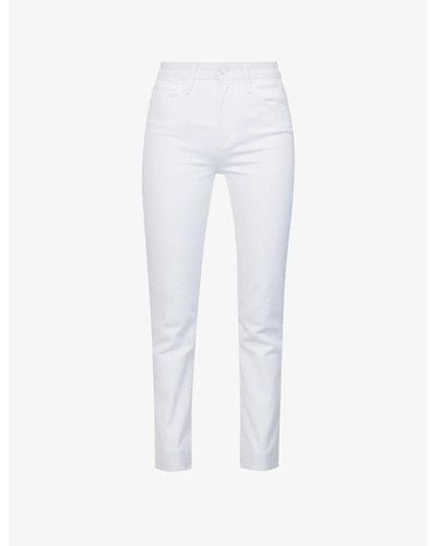 PAIGE Cindy Slim-fit Mid-rise Stretch-cotton Jeans - White
