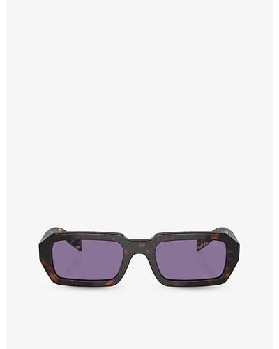 Prada Pr A12s Irregular-frame Acetate Sunglasses - Purple