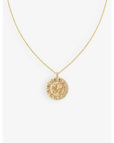 Astrid & Miyu Aquarius Bold Zodiac Plated Recycled 925 Sterling-silver Necklace - Metallic