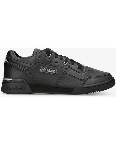 Mallet X Reebok Brand-patch Leather Low-top Trainers - Black