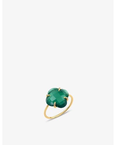 The Alkemistry Morganne Bello Victoria Clover 18ct Yellow-gold And Agate Cocktail Ring - Green