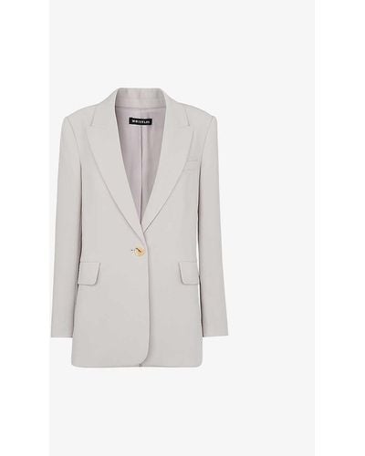 Whistles Boyfriend Relaxed-fit Recycled Polyester-blend Blazer - White