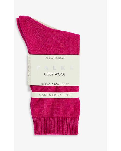 FALKE Ribbed Ankle-rise Woven Socks - Pink