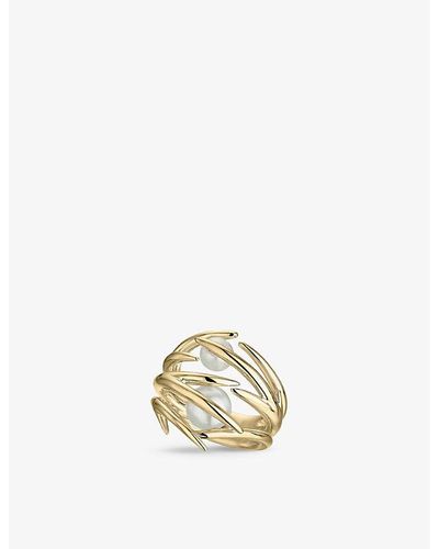 Shaun Leane Cherry Blossom Yellow Gold-plated Vermeil And Pearl Ring - Metallic