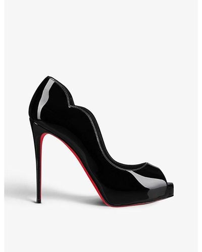 Christian Louboutin Hot Chick Alta 120 Patent-leather Heeled Sandals - Black