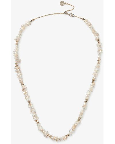 The White Company Shell Chip Gold-plated Brass Necklace - White
