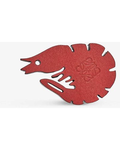 Loewe Leather Shrimp Charm - Red