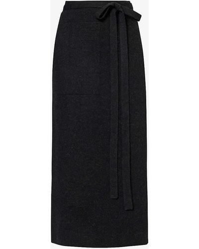 Lauren Manoogian Tie-waist Alpaca Wool-blend Knitted Midi Skirt - Black
