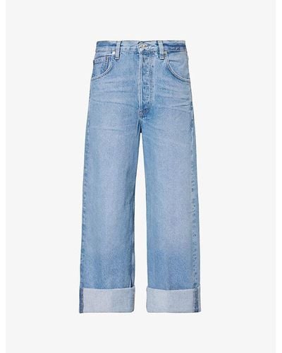 Citizens of Humanity Ayla baggy Wide-leg High-rise Jeans - Blue