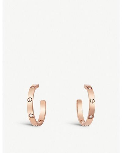 Cartier Love 18ct Rose-gold And Diamond Earrings - White