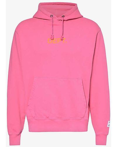 GALLERY DEPT. Brand-print Brand-patch Cotton-jersey Hoody - Pink