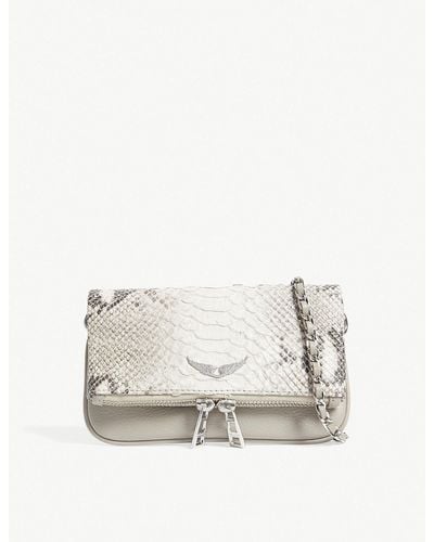 Zadig & Voltaire Rock Savage Nano Snake-embossed Leather Cross-body Bag - Natural