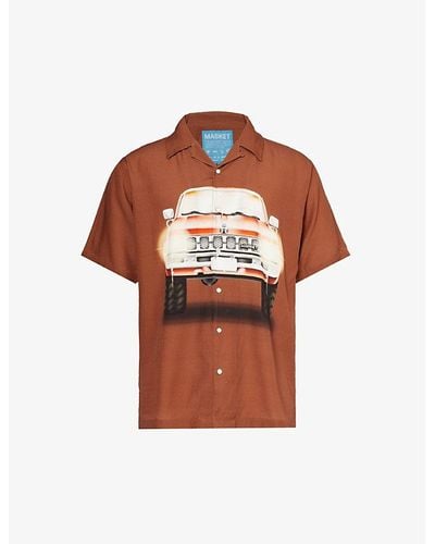 Market Keep Honking Graphic-print Woven Shirt X - Brown