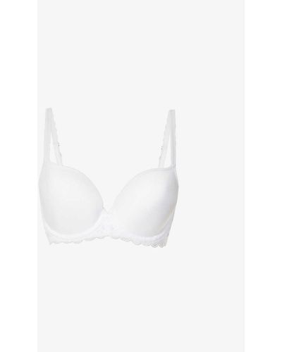 Wacoal Raffiné Floral-pattern Stretch-lace Underwired Bra - White