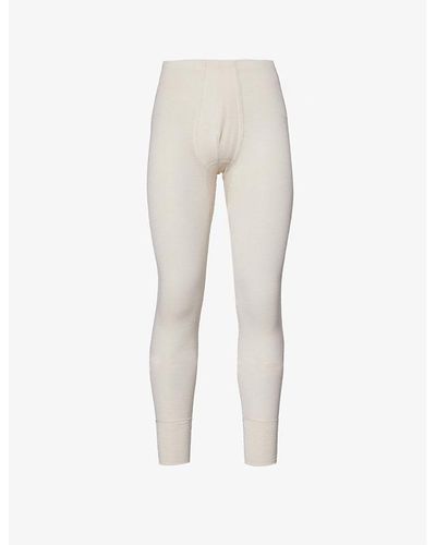 Hanro Slim-fit Mid-rise Wool And Silk-blend Long Johns - Natural